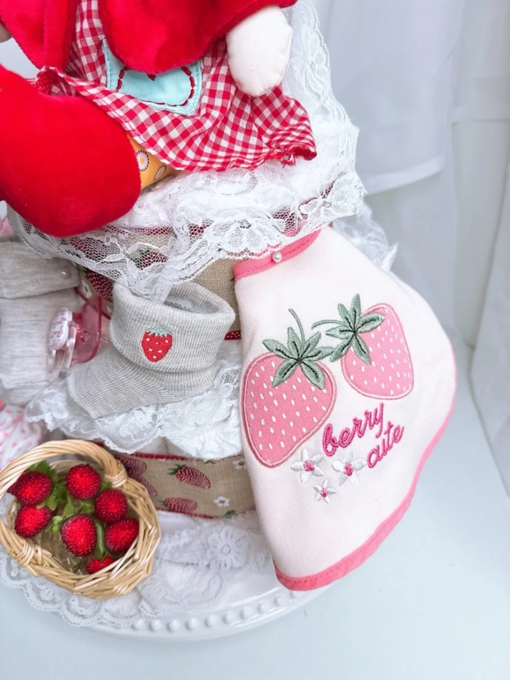 Little Red Riding Hood Diaper Cake, Strawberry Diaper Cake, Baby shower gift